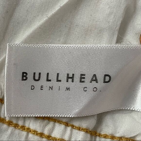 Bullhead Heavily Distressed Cream Cutoffs Denim Jean Shorts - Picture 5 of 10